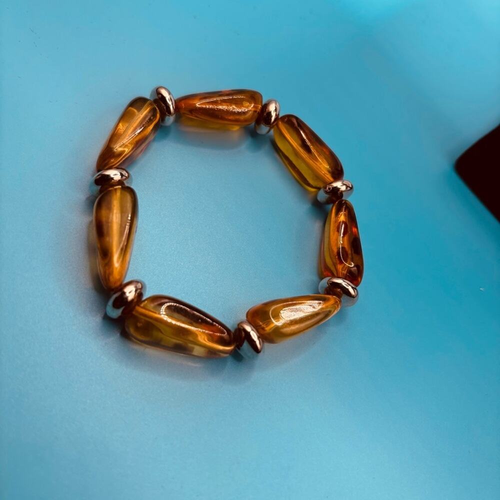 Bohemian Brown and Silver Beaded Bracelet